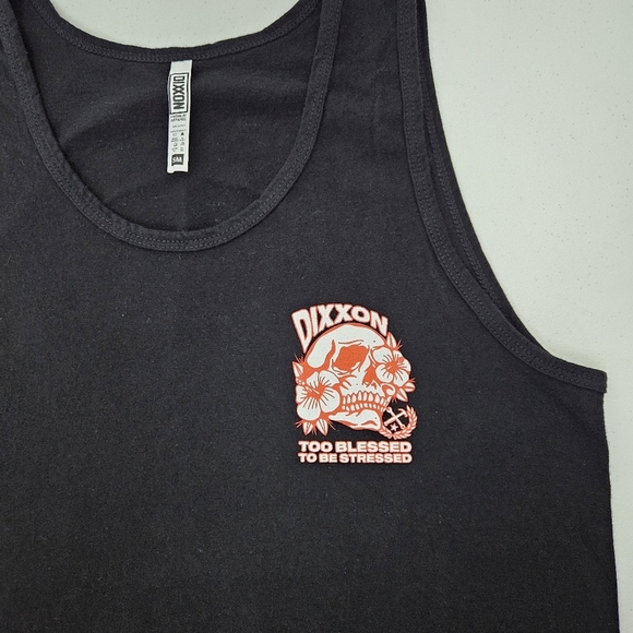 DIXXON Mens Black Tank Top Too Blessed Skull S - Picture 5 of 7
